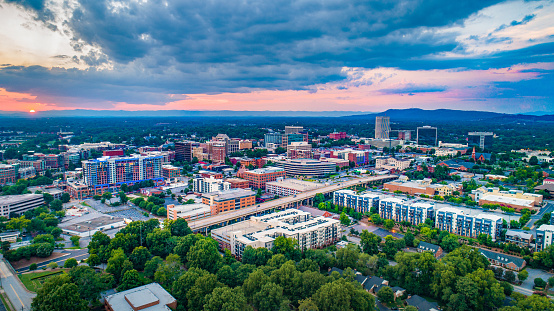 Spectacular Downtown Greenville, SC skyline view